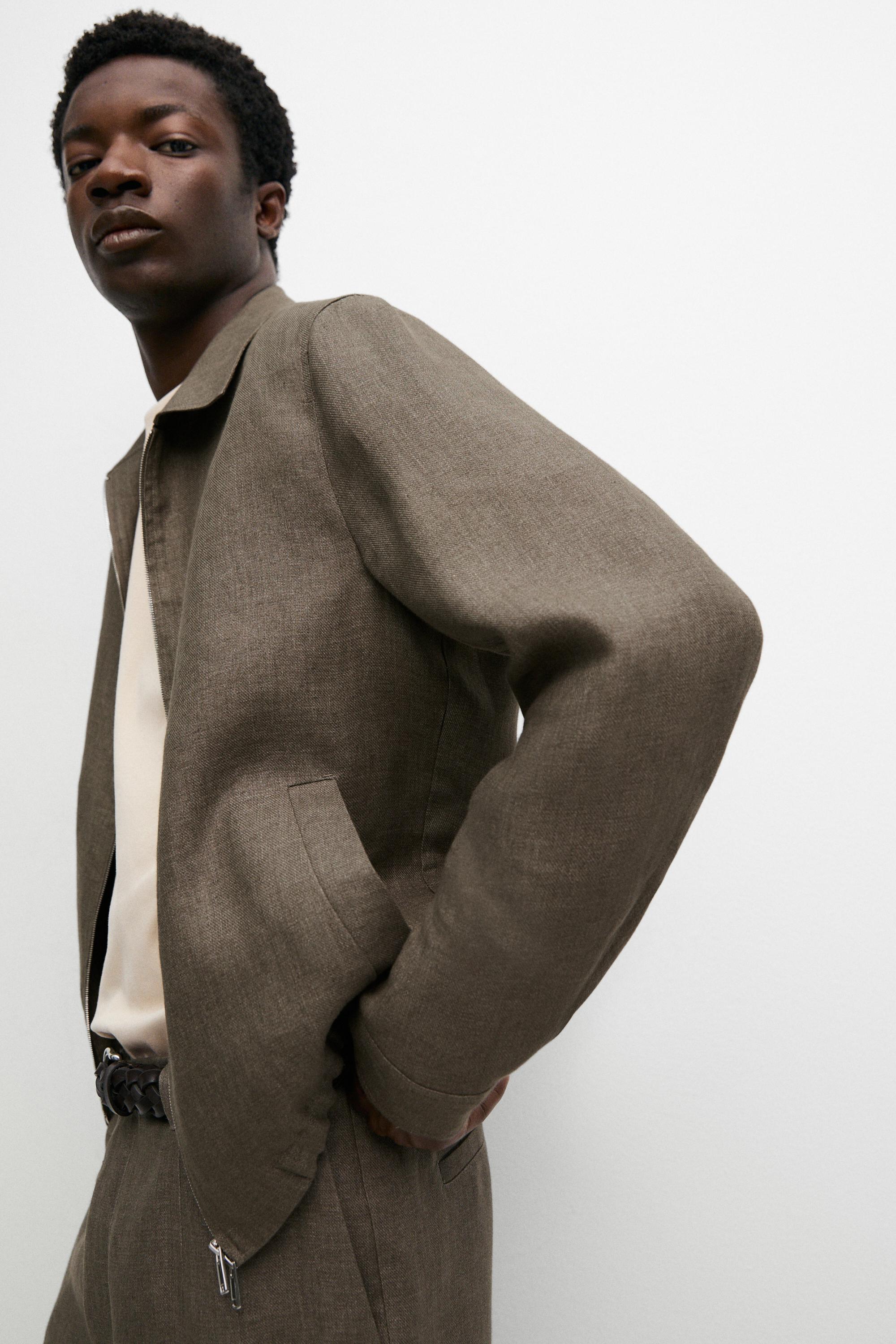 Blouson en lin délavé total look